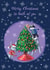 Merry Christmas to both of you tree decorating card created by Slinkeee Illustration