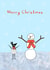 Snowman and Floof Christmas Card created by Penelope O'Neill Illustration