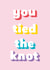 Typography wedding card - rainbow you tied the knot card created by Carolina Rowlinson