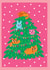 Adorable full of Joy, Friendship and Smile Christmas card. Tiger and cats created by @Doodle Bunny