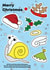 Kawaii Christmas Jeff Snail decoration card created by Walter and Flo