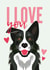 Border Collie Dog Valentine's Day Card created by Diva Doodle Designs