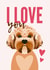 Cockapoo Dog Valentine's Day Card created by Diva Doodle Designs