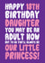 Our Little Princess Daughter 18th Birthday Card created by On Fire Typography