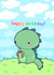 cute dinosaur with cupcake happy birthday card created by Little Linas Cards