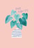 Minimal houseplant Mother's Day card created by Laura Pantony
