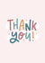 Colourful thank you card created by The Lettering Tree
