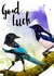 'Two for Joy' Good Luck Magpies card created by KittyWicks Illustration