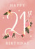 Pretty Pink Floral Happy 21st Birthday Card created by Making Meadows Ltd