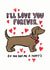 Dachshund valentine's day card created by Kate Wand