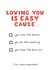 Playful 'Loving you is easy cause' Valentine's card created by Liv Groves Illustration