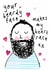 Cute Beard Face Valentines Day Card / Anniversary Card - Your Beardy Face Makes My Heart Race created by Bow & Bell