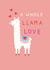 Llama Valentine card created by Sally Payne Design
