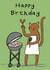 Cat BBQ Sausage Birthday created by Helen Ridley Illustration