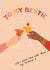 Bestie Cocktail Galentines Card  1001 created by Emmy Lupin Studio 