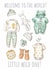 Baby clothes little wild one neutral card created by Kate Garrett