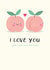 Cheeky Peach Anniversary Card / Valentines Day Card - I Love You And I Love Your Bum Too created by Design By Day