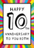 10th Anniversary rainbow sunburst card created by size3art