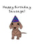 Cute birthday card for friends or family - Sausage Dog! - Happy Birthday created by Jenny Wren Designs