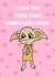 ‘I love you more than Dobby loves socks’ Valentine’s Day card created by Swish & Scribble