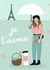 je t'aime - cats - love - paris - baguette - picnic - french - umbrella created by Dani Law Art