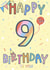 Happy 9th Birthday, Nine Today, Happy Ninth Birthday Card created by Scribble + Print Co