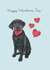 Black Labrador Valentine's Day Card created by Amelia Ilangaratne