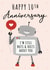 Tin robot, Happy 10th Anniversary card created by Making Meadows Ltd