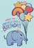 Have an Unforgettable Birthday Cute Illustarted Elephant holding Balloons created by DustandMarbles