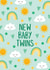 Cute New Baby Card – New Baby Twins – Sun, Rainbows and Clouds created by Chloe  Tyler