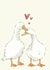 Duck Valentines Day Card created by Becca Hall illustration