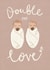 Double the love new baby twins card created by Nicola Scott