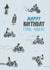 Cool rider motorcycle birthday design card created by Pencilface