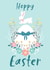 Cute Easter bunny. Hoppy Easter. Easter card created by Natalia Blyzen