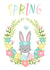 Cute Easter bunny. Easter egg hunt. Spring created by Natalia Blyzen