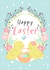 Cute Easter chicks. Happy Easter card created by Natalia Blyzen 