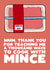 Funny Mothers Day Card - Mum - Mince - Mum chef created by Pickled Prints