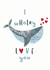 Whale valentines day card created by Little Pipena