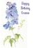 Happy Birthday Grannie Blue Delphinium Stem created by Penny SILVERTHORNE