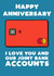 Funny Anniversary Joint Bank Account Card created by Pickled Prints