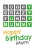 Happy Birthday Mum - Wordle created by Codfish Design