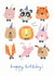 Animal Faces Birthday Card created by Stripey Paper