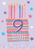 9th Birthday Cake Card created by Pom Pom Party Cards