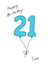 Son 21 blue balloon birthday card created by A Ray of Sunshine Cards