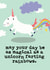 Cute Magical Unicorn Funny Birthday Card - Unicorn Farting Rainbows created by Mrs Best Paper Co.