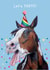 Let's Party Horse Birthday Celebration Card created by Anj Art