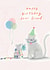 Cat and Mouse Happy Birthday Card created by Martha Ratcliff Illustration
