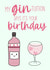 Gin birthday card  created by Fern Furness