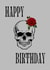 Skull and rose happy birthday card created by OnlyPans