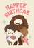 Happee Birthdae cute Harry Potter Hagrid Birthday Card created by Cardology